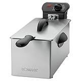 Bomann FR 2264 CB Edelstahl-Fritteuse 2,5L Perfekt für Pommes Frittes u. Nuggets, geruchsarmes frittieren, schnelle Erhitzung Thermostat stufenlos einstellbar