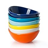 Sweese 101.002 Schalen 6er Set aus Porzellan, 280 ml, Dessertschale, Snackschale, Eisschale, Schüssel, Bunte Serie